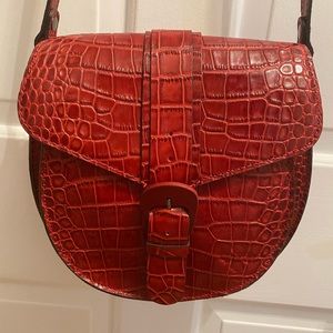 Patricia Nash Red Embossed Leather Crossbody